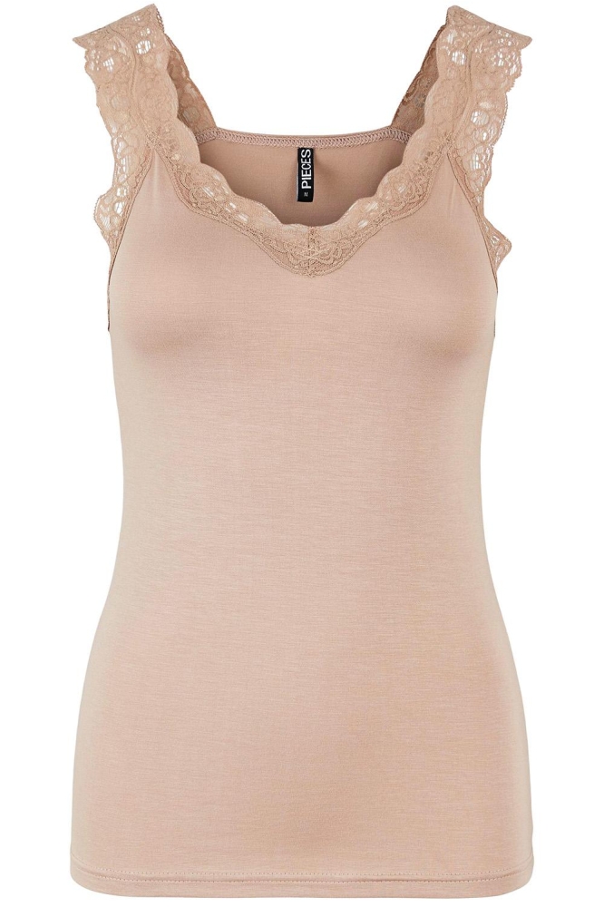 PCBARBERA LACE TOP NOOS 17106017 WARM TAUPE